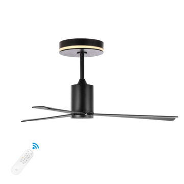 Levi 52" 1-Light Contemporary Minimalist 6-Speed Iron Height Adjustable Integrated LED Ceiling Fan with Remote - JONATHAN Y